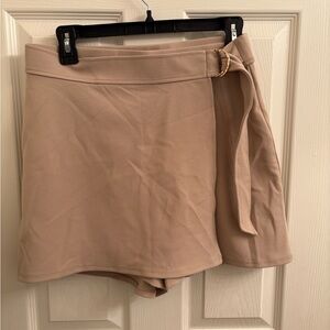Hollister Tan Skorts with Asymmetrical Wrap Design